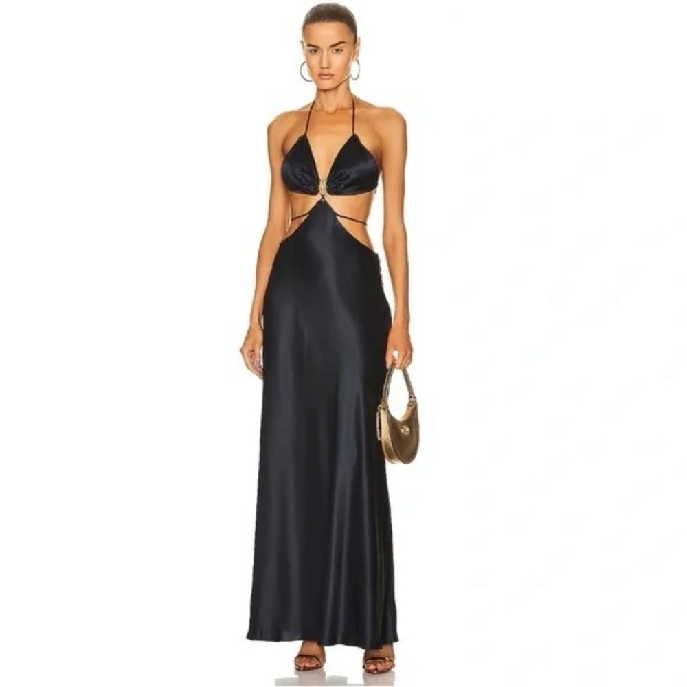 Cult Gaia Colette Embellished Cutout Satin Maxi Dress New With Tags - Picture 11 of 11